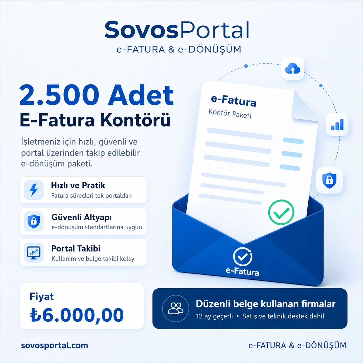 2.500 Adet E-Fatura Kontörü