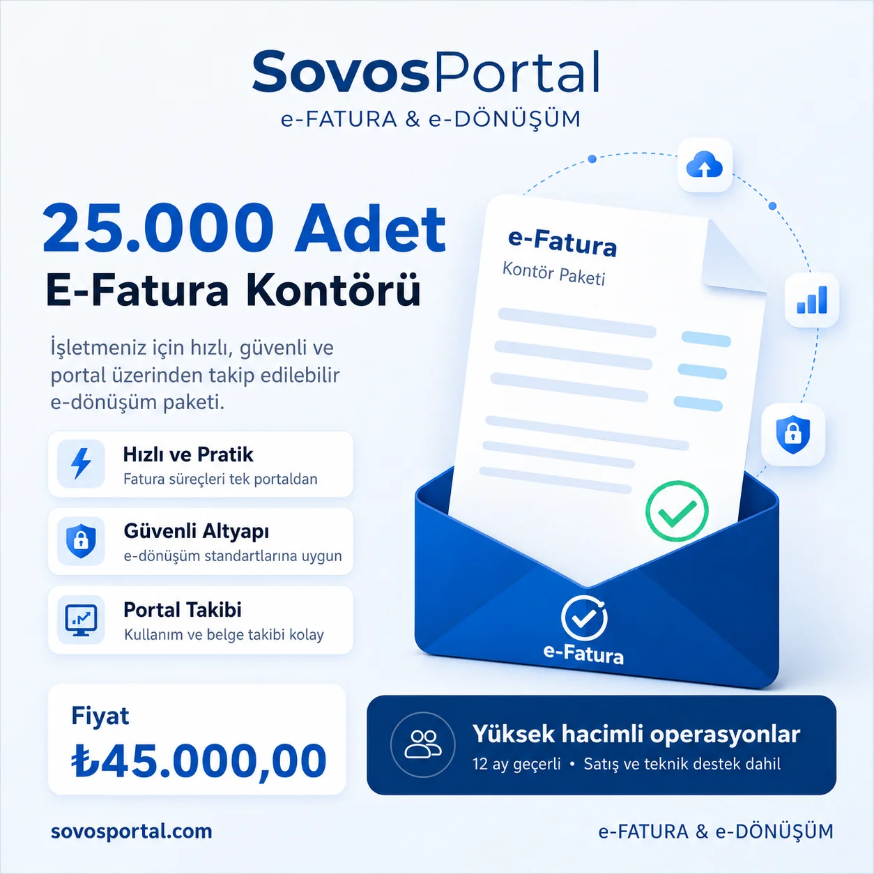 25.000 Adet E-Fatura Kontörü